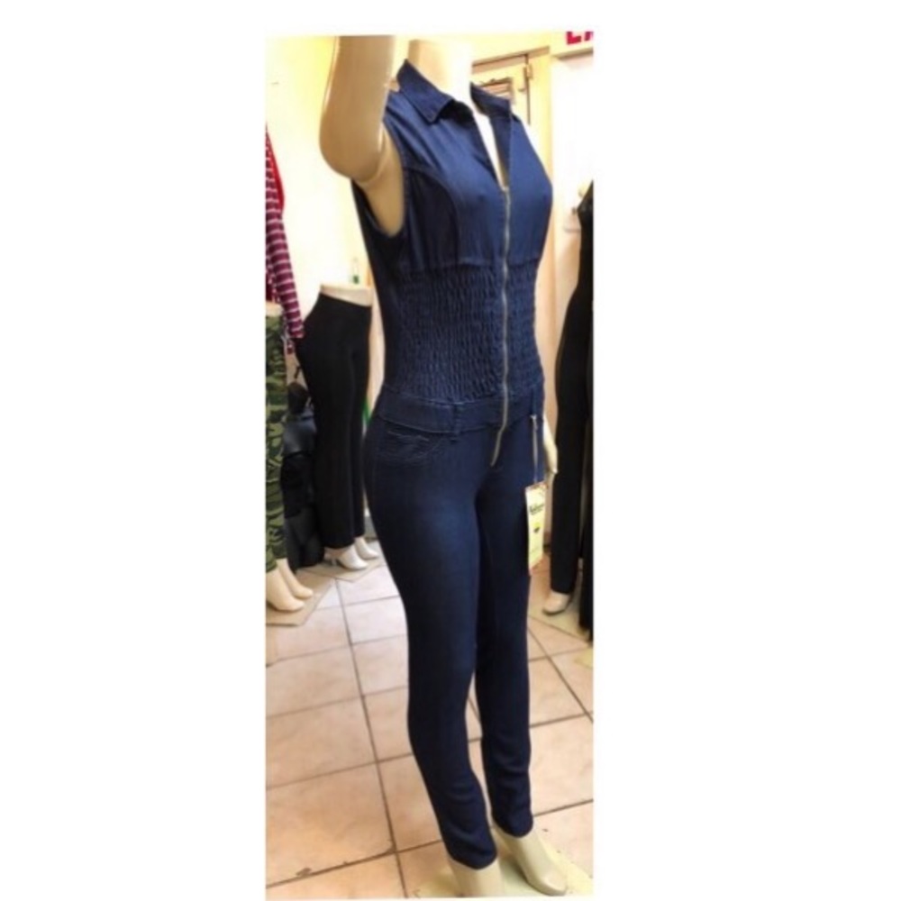 Dark denim jumpsuit